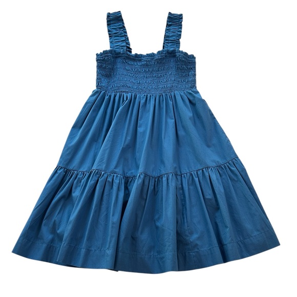 Abercrombie & Fitch Smocked Mini Dress Blue Women’s Size Large Tall (LT) - Picture 7 of 12